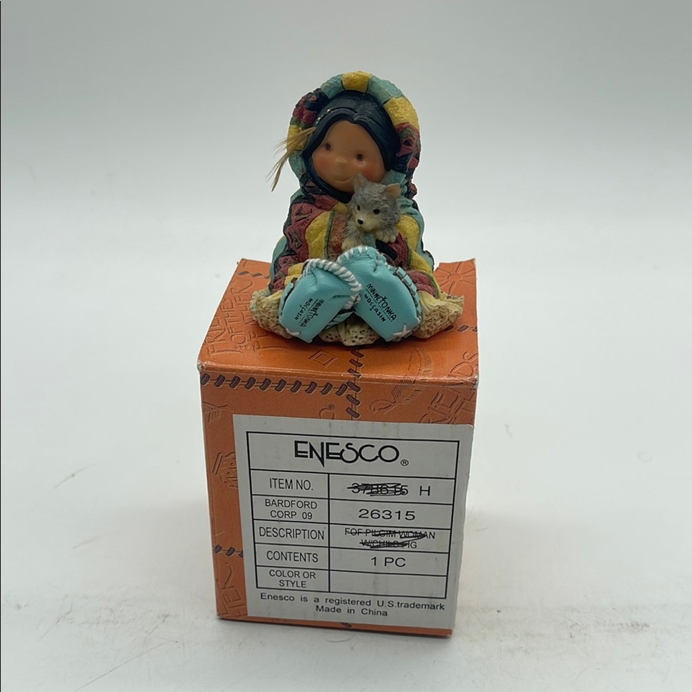 Enesco Friends of the Feather Blanket Girl with Pup Figurine